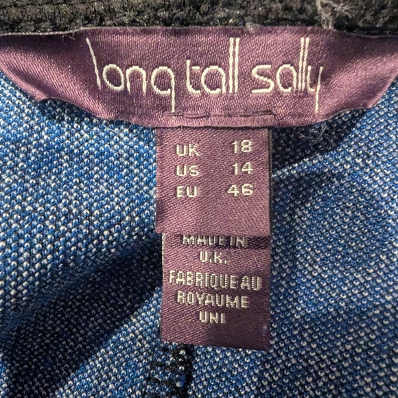 Long Tall Sally Shift Dress Short Sleeve Diamond Jacquard US 14 - Picture 16 of 17